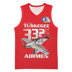 Tuskegee Red Tails Airmen Basketball Jersey 332nd Fighter Group - Red - African Pride