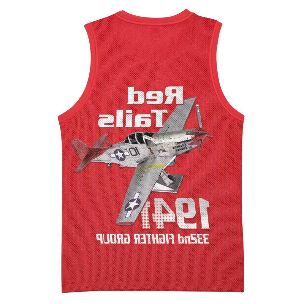 Tuskegee Red Tails Airmen Basketball Jersey 332nd Fighter Group - Red - African Pride