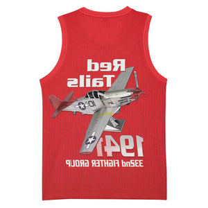 Tuskegee Red Tails Airmen Basketball Jersey 332nd Fighter Group - Red - African Pride