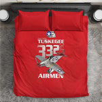 Tuskegee Red Tails Airmen Bedding Set 332nd Fighter Group - Red - African Pride