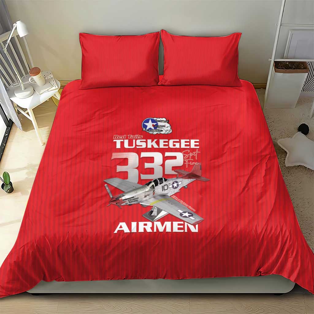 Tuskegee Red Tails Airmen Bedding Set 332nd Fighter Group - Red - African Pride