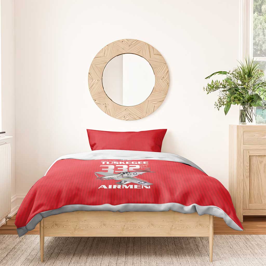 Tuskegee Red Tails Airmen Bedding Set 332nd Fighter Group - Red - African Pride