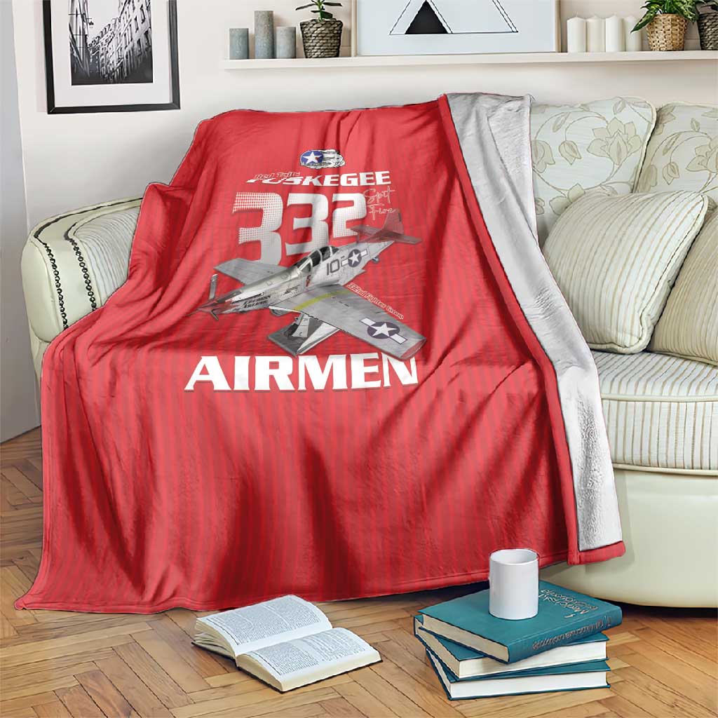 Tuskegee Red Tails Airmen Blanket 332nd Fighter Group - Red - African Pride