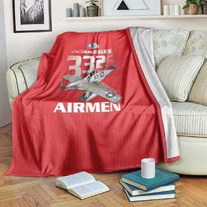 Tuskegee Red Tails Airmen Blanket 332nd Fighter Group - Red - African Pride