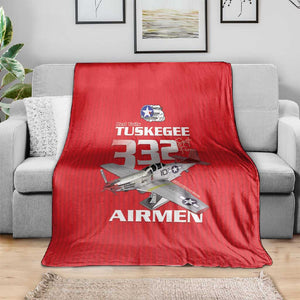Tuskegee Red Tails Airmen Blanket 332nd Fighter Group - Red - African Pride