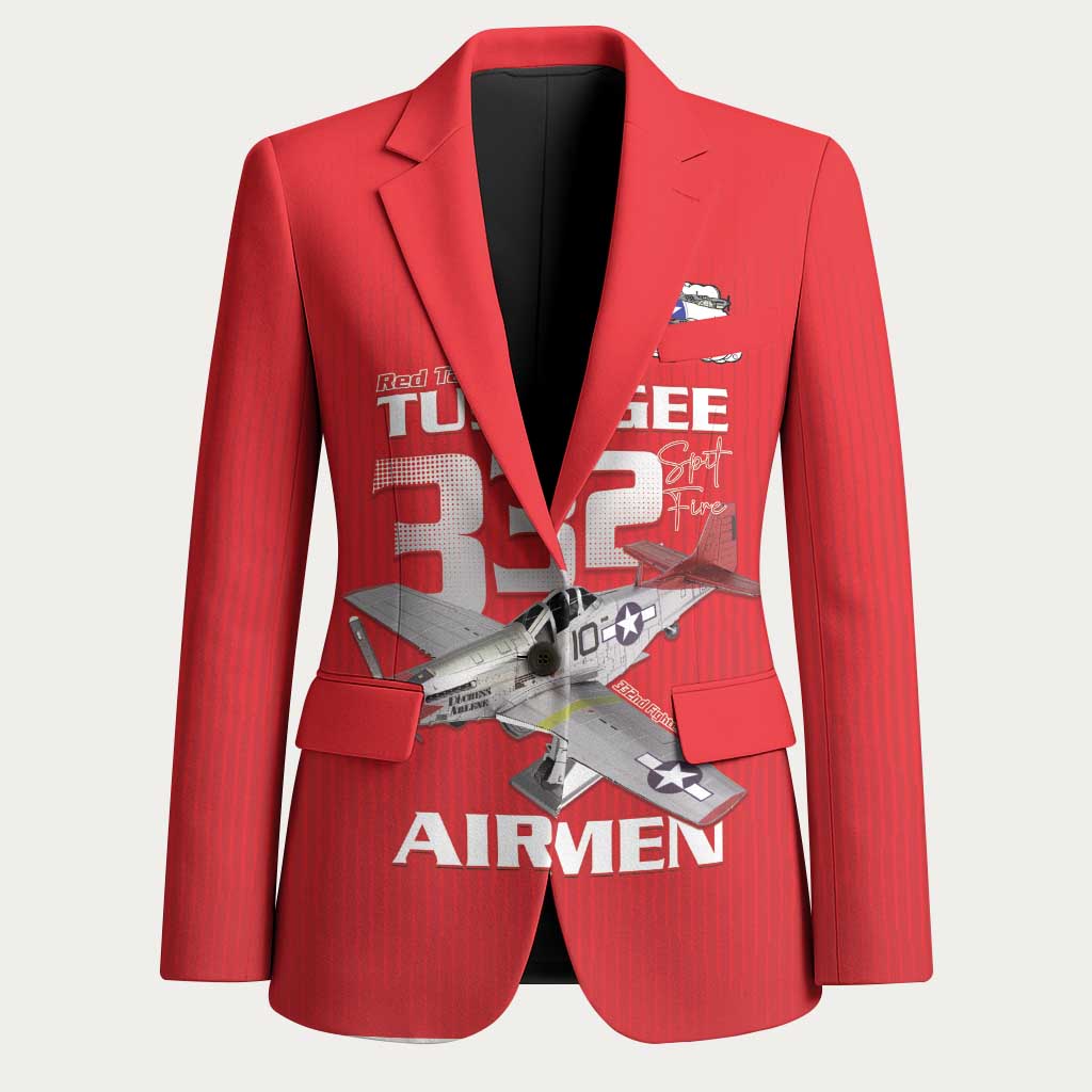 Tuskegee Red Tails Airmen Blazer P-51 Mustang 332nd Fighter Group - Red