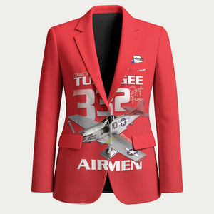 Tuskegee Red Tails Airmen Blazer P-51 Mustang 332nd Fighter Group - Red