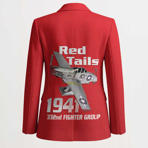 Tuskegee Red Tails Airmen Blazer P-51 Mustang 332nd Fighter Group - Red