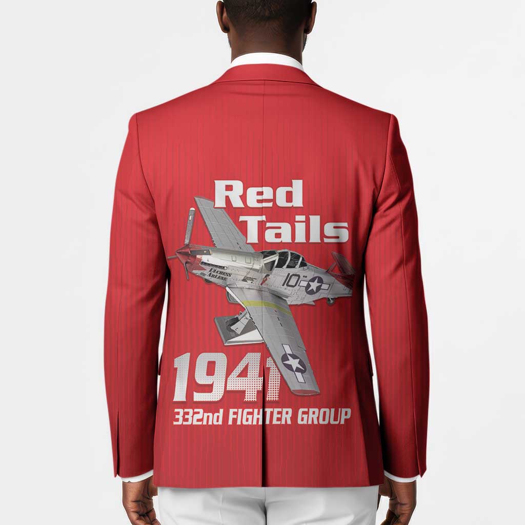 Tuskegee Red Tails Airmen Blazer P-51 Mustang 332nd Fighter Group - Red