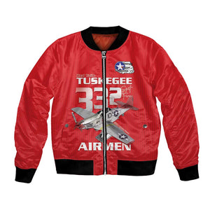 Tuskegee Red Tails Airmen Bomber Jacket 332nd Fighter Group - Red - African Pride