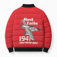Tuskegee Red Tails Airmen Bomber Puffer Jacket P-51 Mustang 332nd Fighter Group - Red
