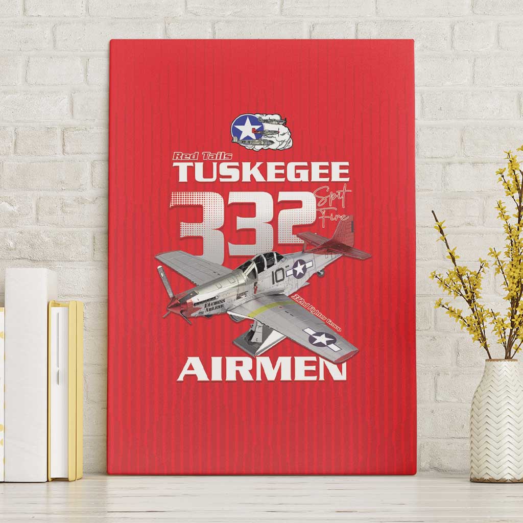 Tuskegee Red Tails Airmen Canvas Wall Art 332nd Fighter Group - Red - African Pride