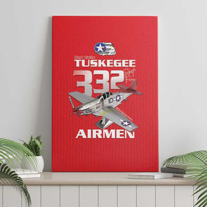 Tuskegee Red Tails Airmen Canvas Wall Art 332nd Fighter Group - Red - African Pride