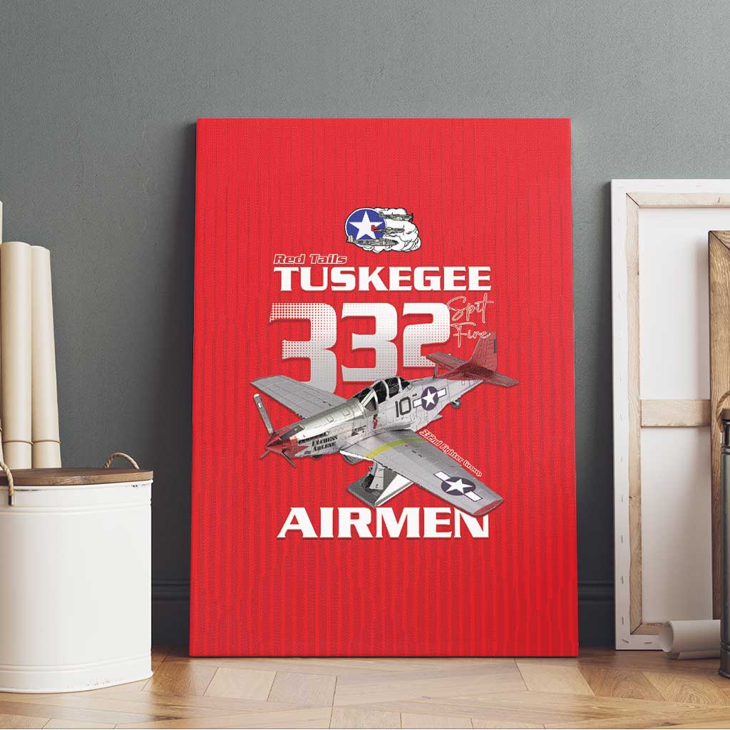 Tuskegee Red Tails Airmen Canvas Wall Art 332nd Fighter Group - Red - African Pride