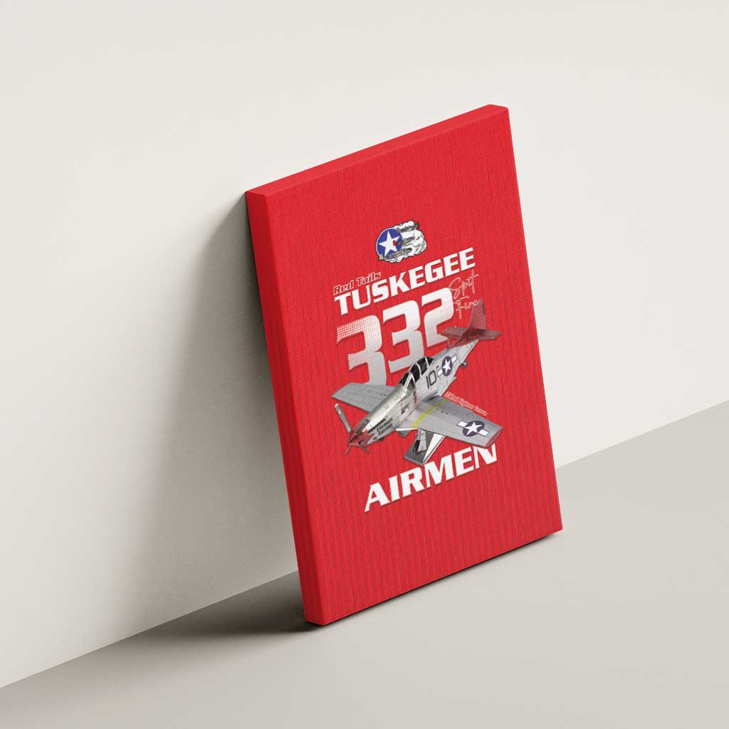 Tuskegee Red Tails Airmen Canvas Wall Art 332nd Fighter Group - Red - African Pride