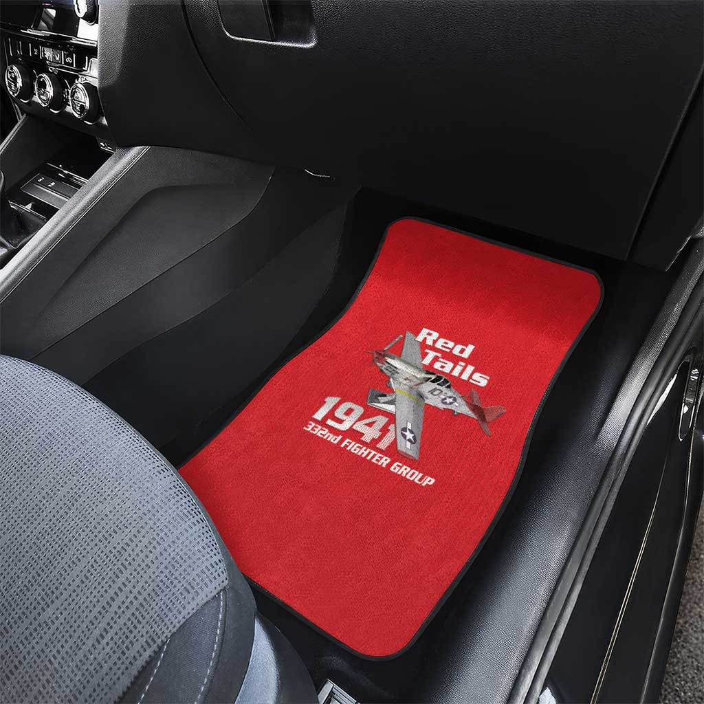 Tuskegee Red Tails Airmen Car Mats 332nd Fighter Group - Red - African Pride