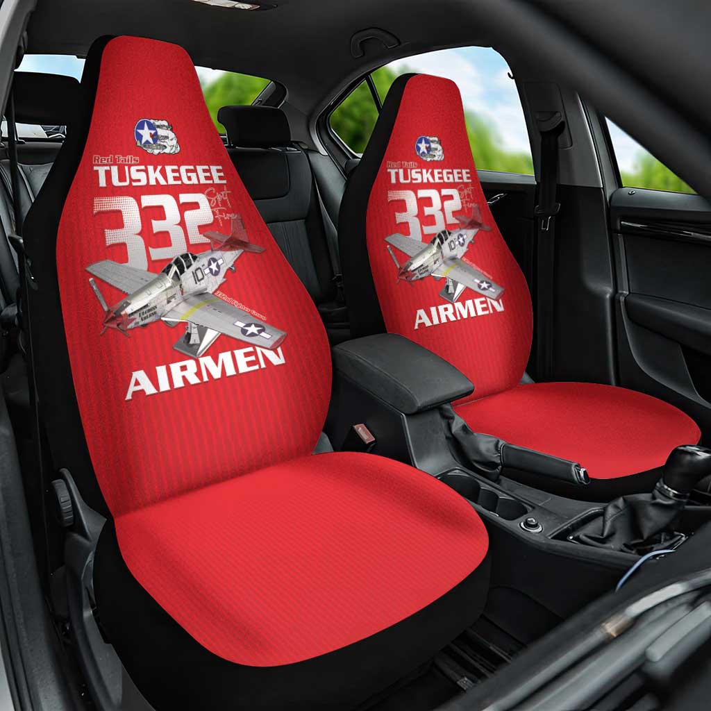 Tuskegee Red Tails Airmen Car Seat Cover 332nd Fighter Group - Red - African Pride