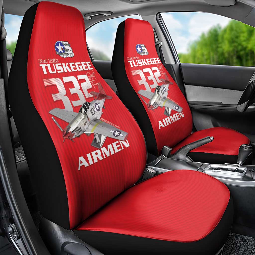 Tuskegee Red Tails Airmen Car Seat Cover 332nd Fighter Group - Red - African Pride
