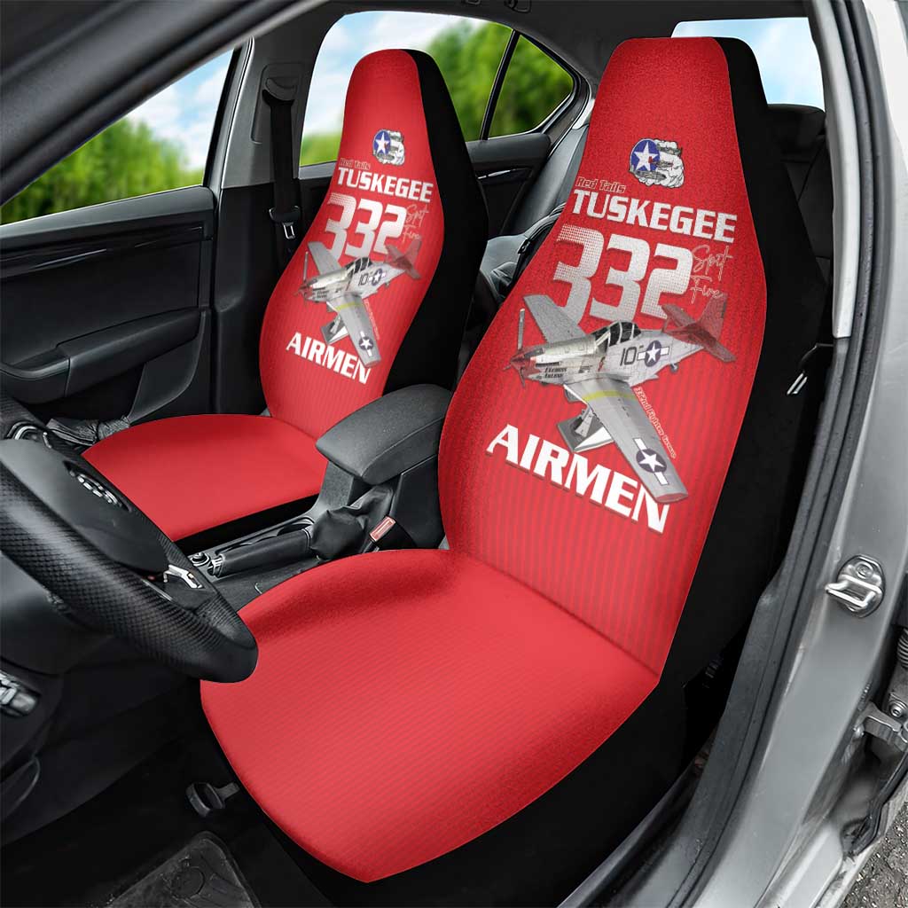 Tuskegee Red Tails Airmen Car Seat Cover 332nd Fighter Group - Red - African Pride