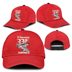 Tuskegee Red Tails Airmen Classic Cap 332nd Fighter Group - Red - African Pride