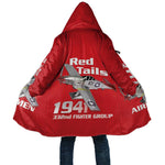 Tuskegee Red Tails Airmen Cloak P-51 Mustang 332nd Fighter Group - Red