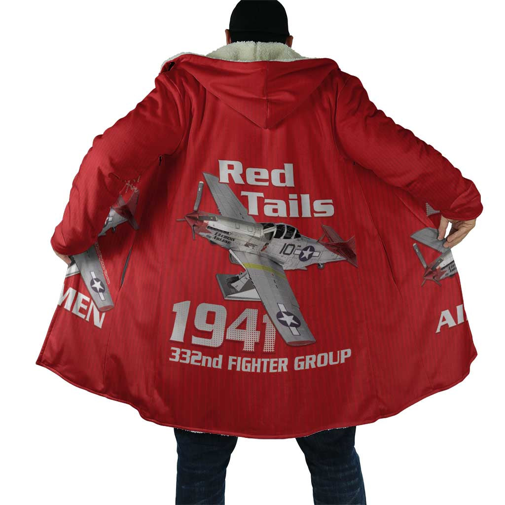 Tuskegee Red Tails Airmen Cloak P-51 Mustang 332nd Fighter Group - Red