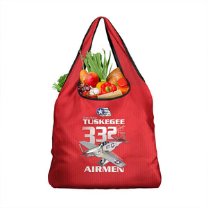 Tuskegee Red Tails Airmen Grocery Bag 332nd Fighter Group - Red - African Pride