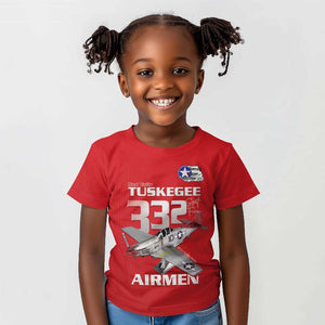 Tuskegee Red Tails Airmen Kid T shirt 332nd Fighter Group - Red - African Pride
