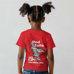 Tuskegee Red Tails Airmen Kid T shirt 332nd Fighter Group - Red - African Pride