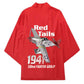 Tuskegee Red Tails Airmen Kimono P-51 Mustang 332nd Fighter Group - Red