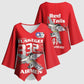 Tuskegee Red Tails Airmen Kimono Sleeve Blouse P-51 Mustang 332nd Fighter Group - Red