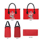 Tuskegee Red Tails Airmen Leather Bag P-51 Mustang 332nd Fighter Group - Red