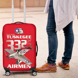 Tuskegee Red Tails Airmen Luggage Cover 332nd Fighter Group - Red - African Pride