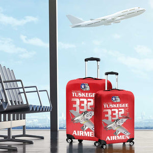 Tuskegee Red Tails Airmen Luggage Cover 332nd Fighter Group - Red - African Pride