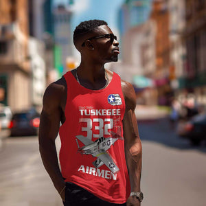 Tuskegee Red Tails Airmen Men Tank Top 332nd Fighter Group - Red - African Pride