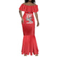 Tuskegee Red Tails Airmen Mermaid Dress 332nd Fighter Group - Red - African Pride