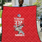 Tuskegee Red Tails Airmen Quilt 332nd Fighter Group - Red - African Pride