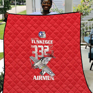 Tuskegee Red Tails Airmen Quilt 332nd Fighter Group - Red - African Pride