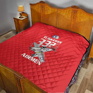 Tuskegee Red Tails Airmen Quilt 332nd Fighter Group - Red - African Pride