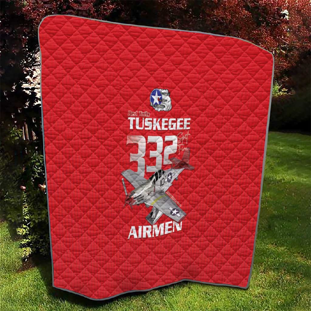 Tuskegee Red Tails Airmen Quilt 332nd Fighter Group - Red - African Pride
