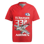 Tuskegee Red Tails Airmen Rugby Jersey 332nd Fighter Group - Red - African Pride
