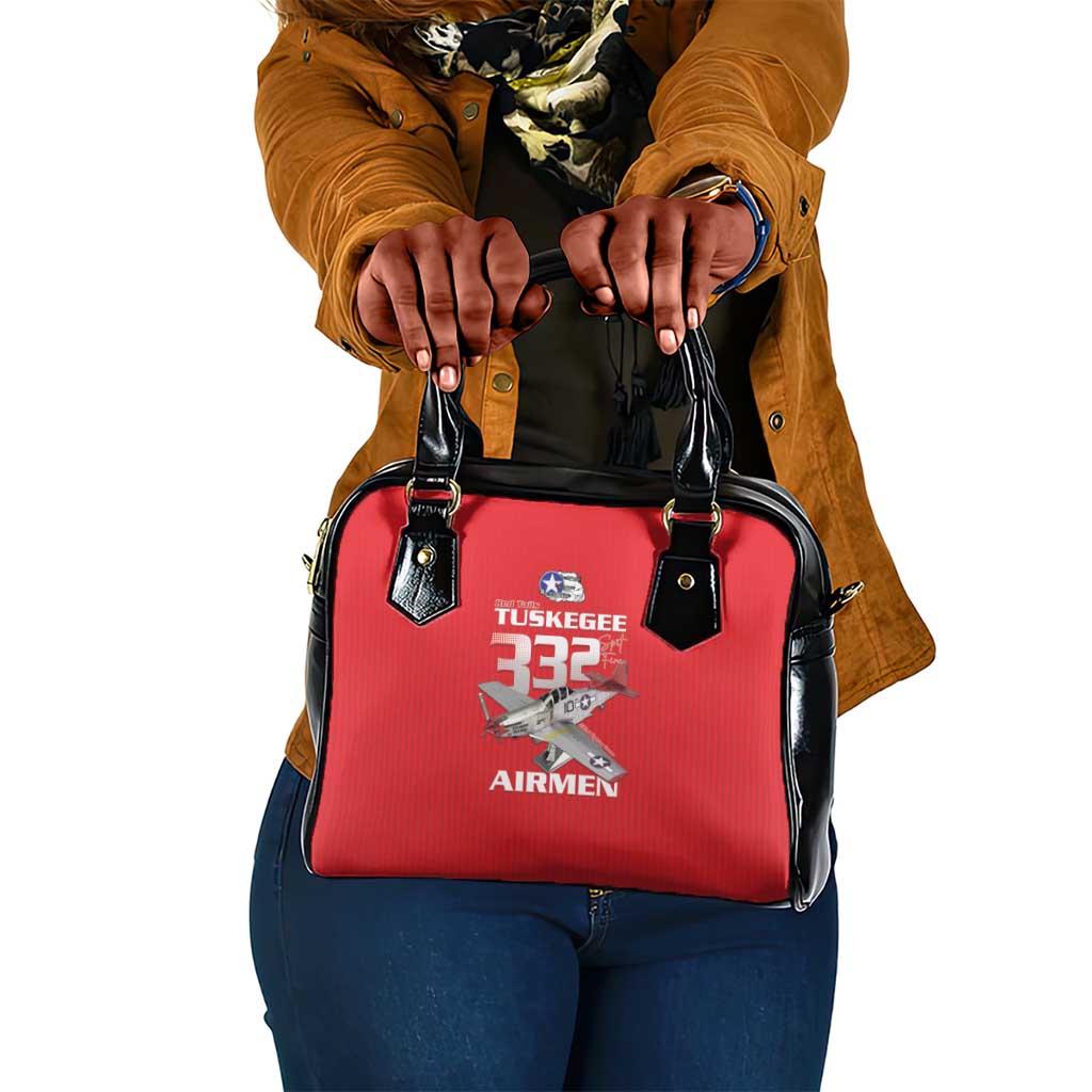 Tuskegee Red Tails Airmen Shoulder Handbag 332nd Fighter Group - Red - African Pride