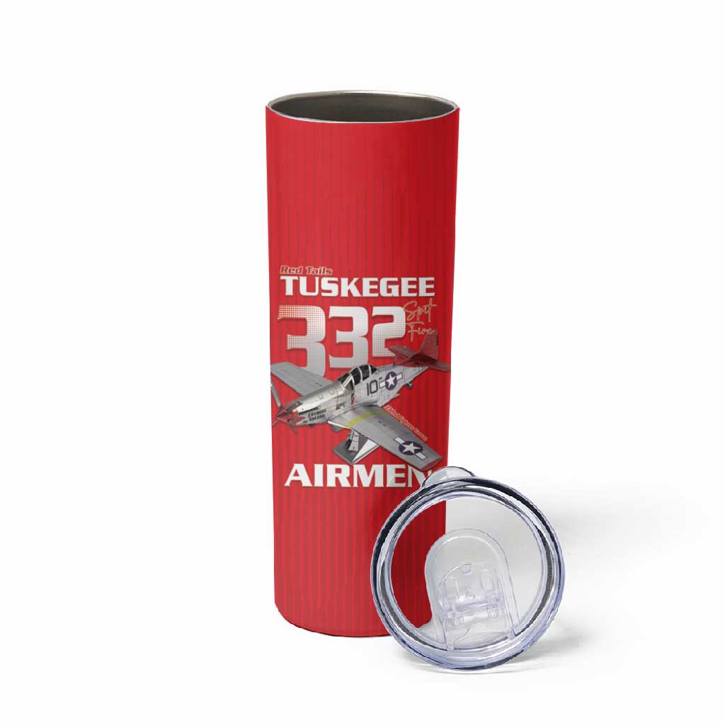 Tuskegee Red Tails Airmen Skinny Tumbler 332nd Fighter Group - Red - African Pride