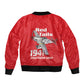 Tuskegee Red Tails Airmen Sleeve Zip Bomber Jacket 332nd Fighter Group - Red - African Pride