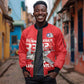 Tuskegee Red Tails Airmen Sleeve Zip Bomber Jacket 332nd Fighter Group - Red - African Pride