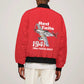 Tuskegee Red Tails Airmen Sleeve Zip Bomber Jacket 332nd Fighter Group - Red - African Pride