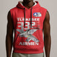 Tuskegee Red Tails Airmen Sleeveless Hoodie 332nd Fighter Group - Red - African Pride
