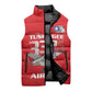 Tuskegee Red Tails Airmen Sleeveless Puffer Jacket P-51 Mustang 332nd Fighter Group - Red
