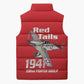 Tuskegee Red Tails Airmen Sleeveless Puffer Jacket P-51 Mustang 332nd Fighter Group - Red