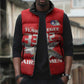 Tuskegee Red Tails Airmen Sleeveless Puffer Jacket P-51 Mustang 332nd Fighter Group - Red
